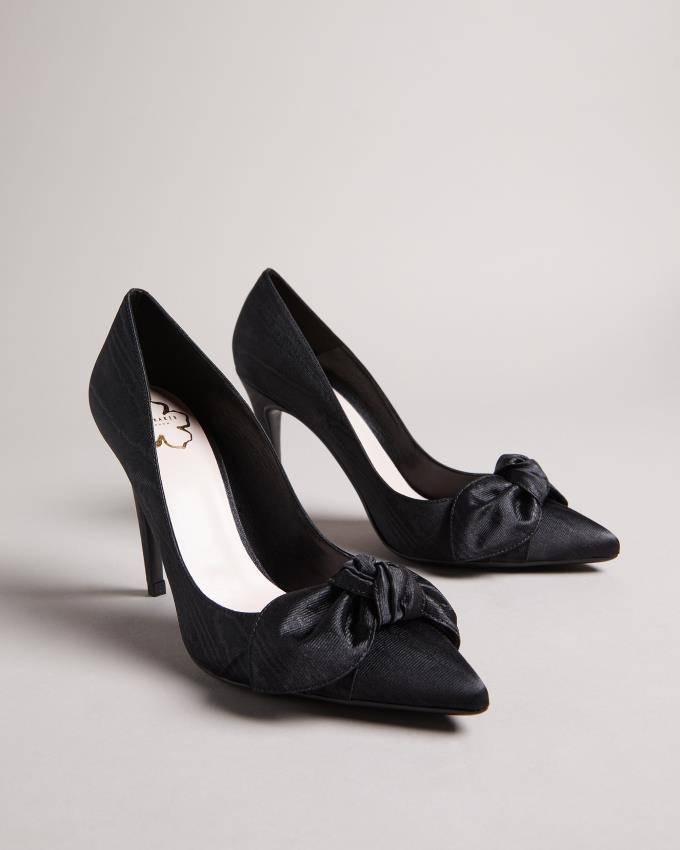 Chaussures à Talons Ted Baker Moire Satin Bow Court Noir Femme | WCO-49461593